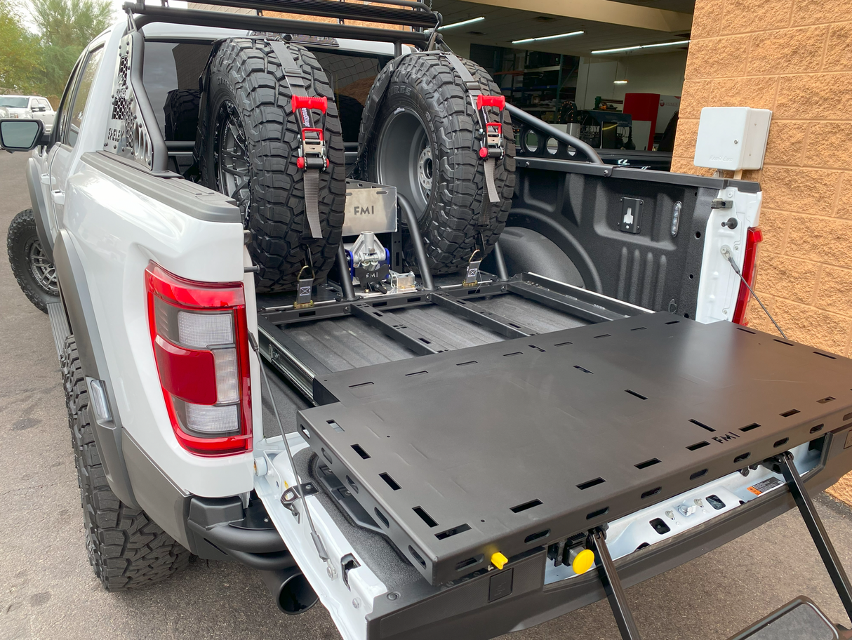 2017 - 2024 Ford Raptor Modular Bed Organizer with Slide Out Cargo Tray