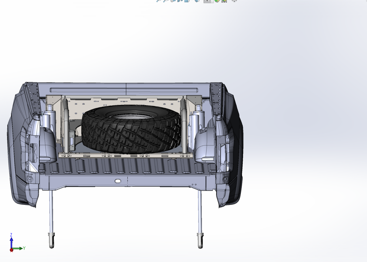 2021+ Raptor 5-Link Rear Bed Organizer - 3.0x16 Coil Over or 3.5x16 Bypass Shock