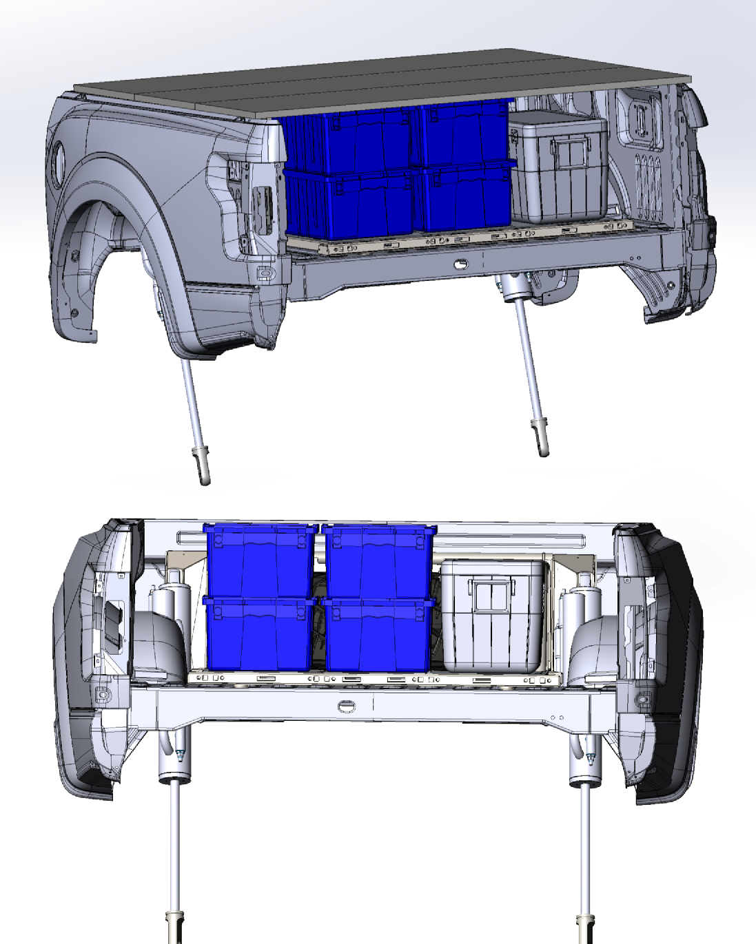 2021+ Raptor 5-Link Rear Bed Organizer - 3.0x16 Coil Over or 3.5x16 Bypass Shock