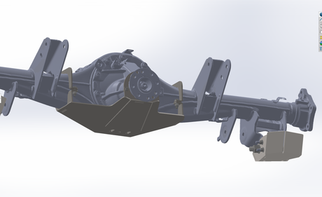 2024 Ranger Raptor rear differential skid plate protects the 3rd member from rock damage