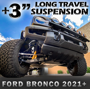 (2021 +) Bronco +3" Long Travel Front Suspension Kit with Fabricated Upper Control Arm