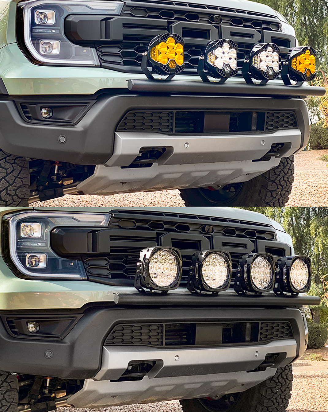 2024 Ranger Raptor Front Light Mount Kit (for stock bumper) - Use Any Light