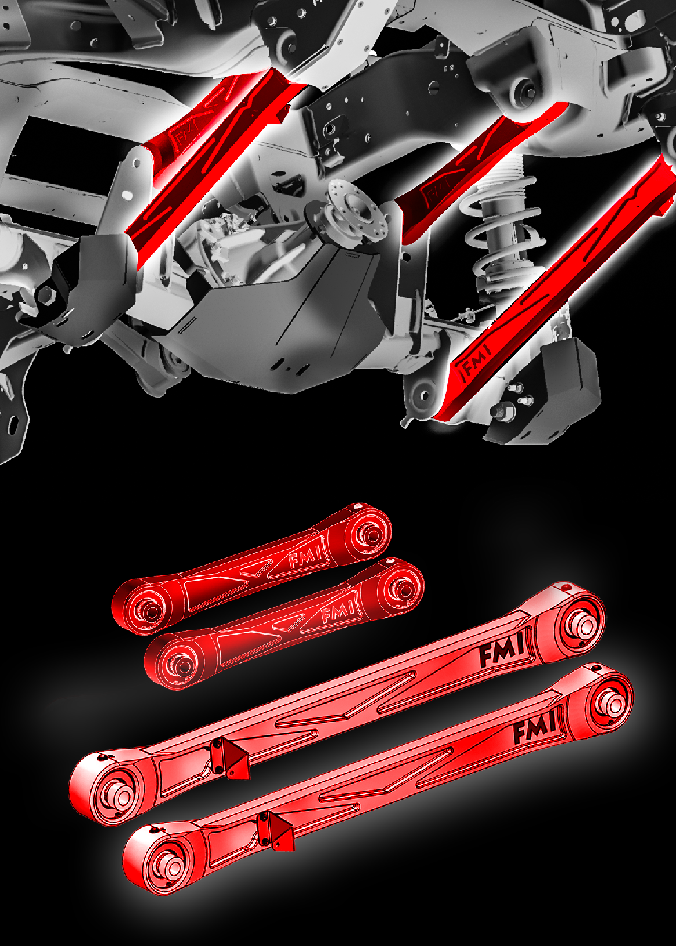 2024 Ranger Raptor Rear Suspension Kit - Billet Aluminum Arms with Ultra-Flex joints