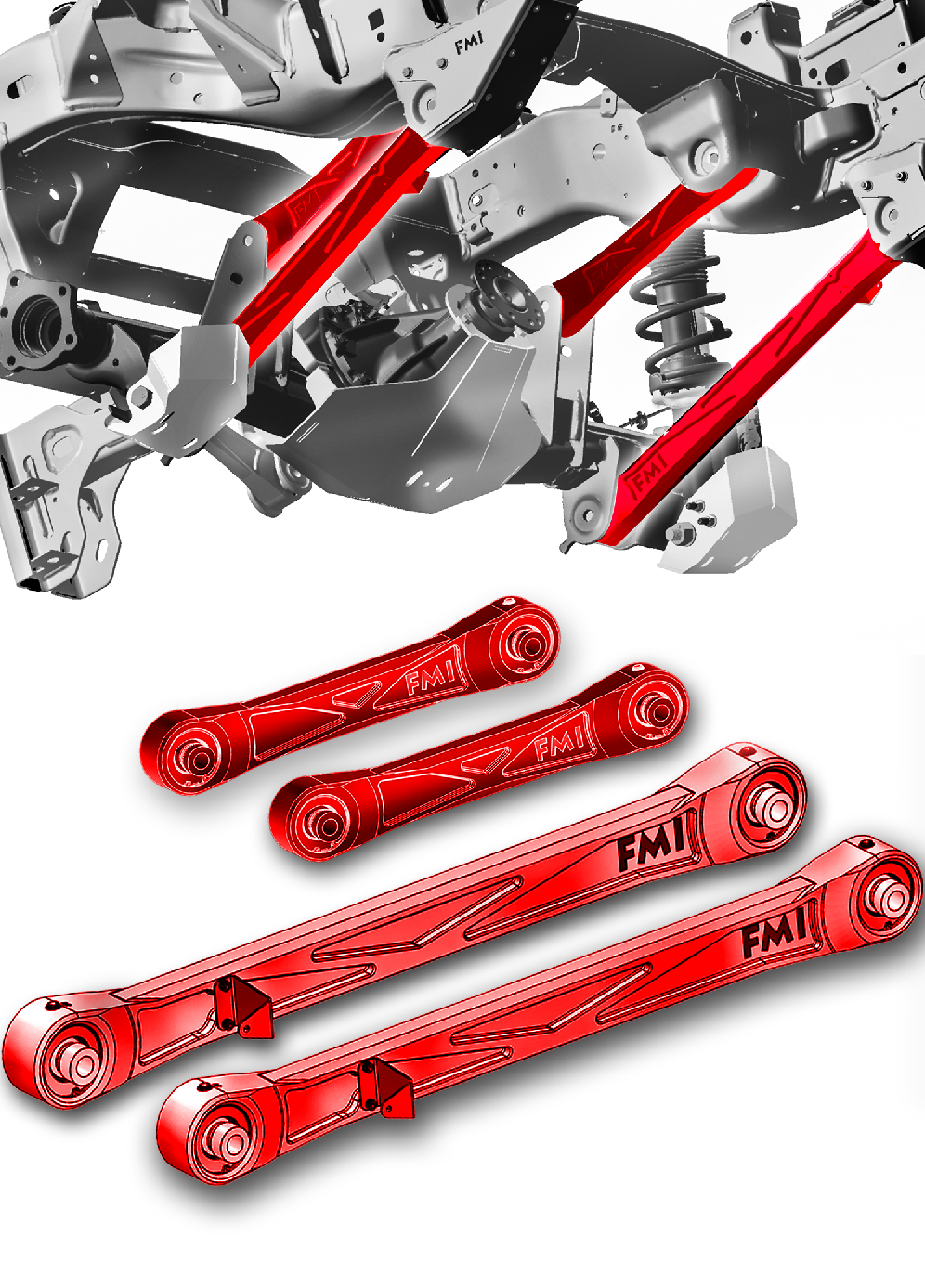 2024 Ranger Raptor Rear Suspension Kit - Billet Aluminum Arms with Ultra-Flex joints