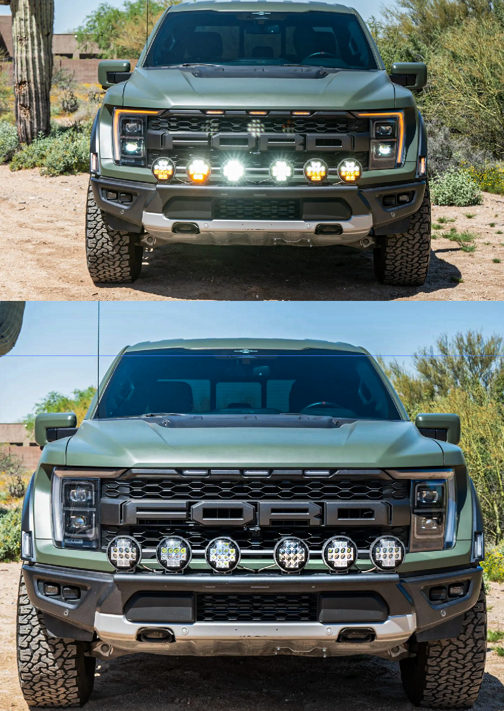 Gen 3 Raptor Front Light Mount Kit (stock bumper) - Use Any Light