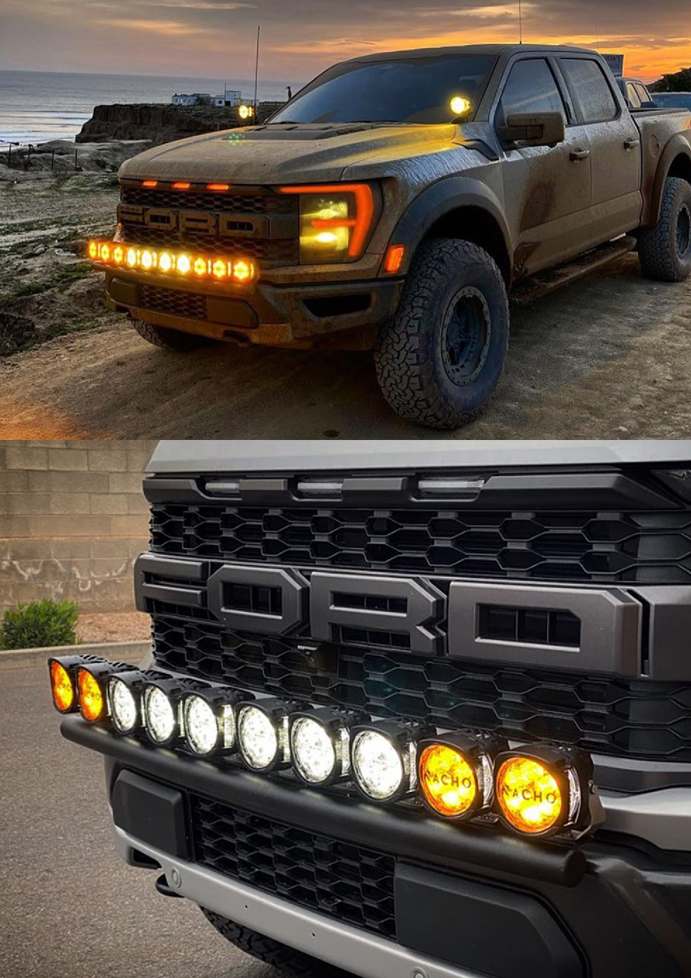 Gen 3 Raptor Front Light Mount Kit (stock bumper) - Use Any Light