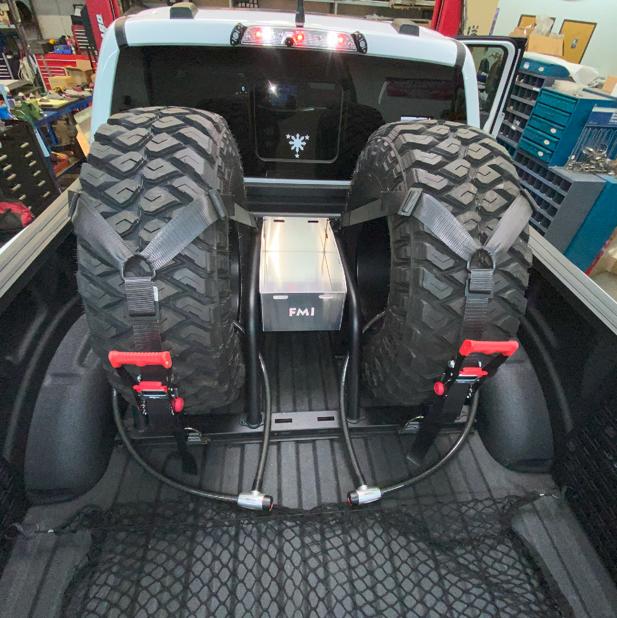 Raptor (2010-2024) Dual Tire Carrier Quick Release Modular Bed Organizer