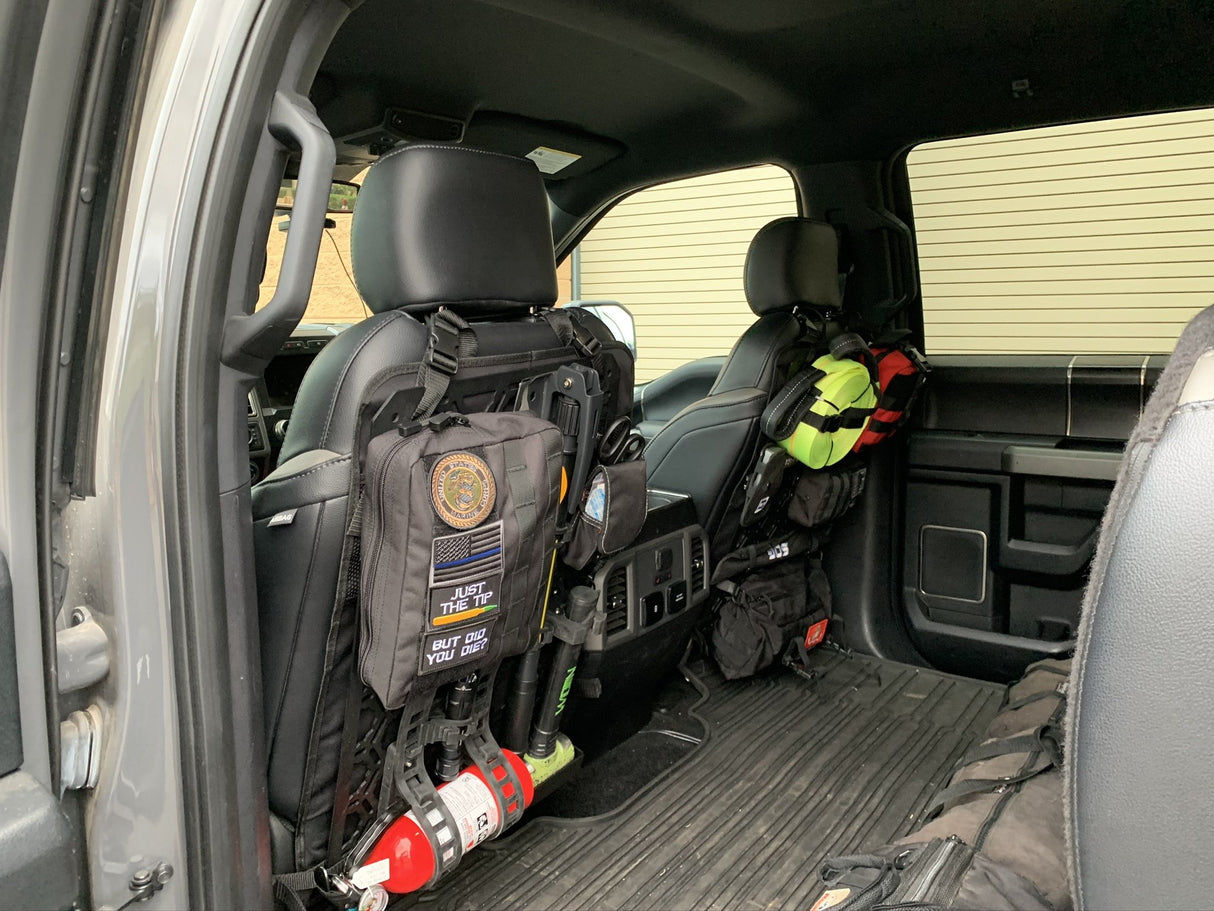 Off-Road Seat Back Panel Kit with Shovel - Hammer - Fire Extinguisher